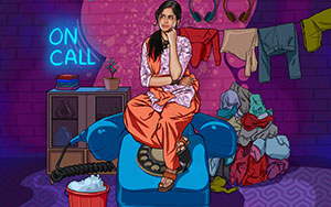 Character poster of Mishthi Tyagi in ALT Balaji`s web-series, `Helllo Jee`